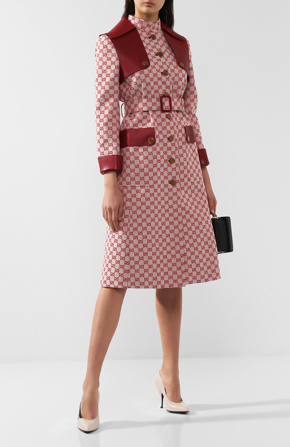 Хлопковое пальто с поясом и воротником-стойкой GUCCI, арт. 516421/ZLZ43, фото 2