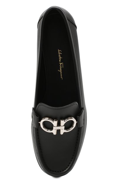 Кожаные лоферы gancini FERRAGAMO черного цвета по цене 69450 руб., арт. Z-07284151C, фото 5 Кожаные лоферы gancini FERRAGAMO, арт. Z-07284151C, фото 5