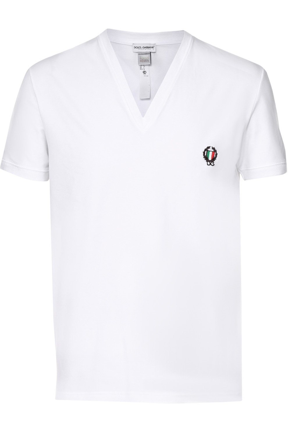 Хлопковая футболка с v-образным вырезом DOLCE & GABBANA, арт. 0121/N8A05J/00020, фото 1