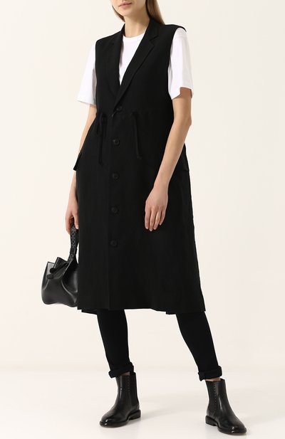 Удлиненный льняной жилет YOHJI YAMAMOTO, арт. FE-J52-300, фото 2