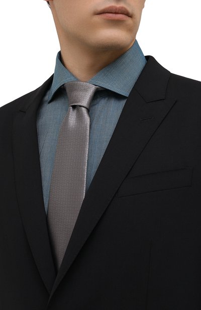 Шелковый галстук LANVIN серого цвета по цене 11150 руб., арт. 11509/TIE, фото 2 Шелковый галстук LANVIN, арт. 11509/TIE, фото 2