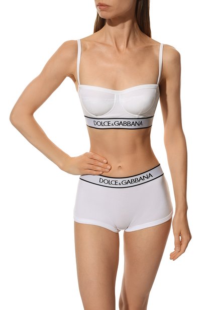 Трусы-шорты DOLCE & GABBANA белого цвета по цене 7995 руб., арт. 03B31T/FUGF5, фото 2 Трусы-шорты DOLCE & GABBANA, арт. 03B31T/FUGF5, фото 2