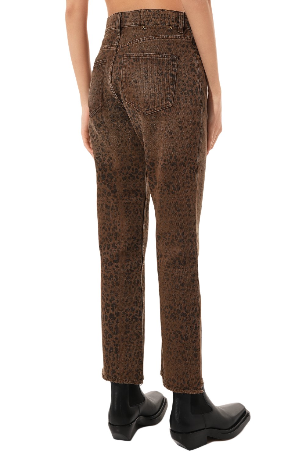Джинсы GOLDEN GOOSE DELUXE BRAND леопардового цвета по цене 51550 руб., арт. GWP00843/P00062381325, фото 4 Джинсы GOLDEN GOOSE DELUXE BRAND, арт. GWP00843/P00062381325, фото 4