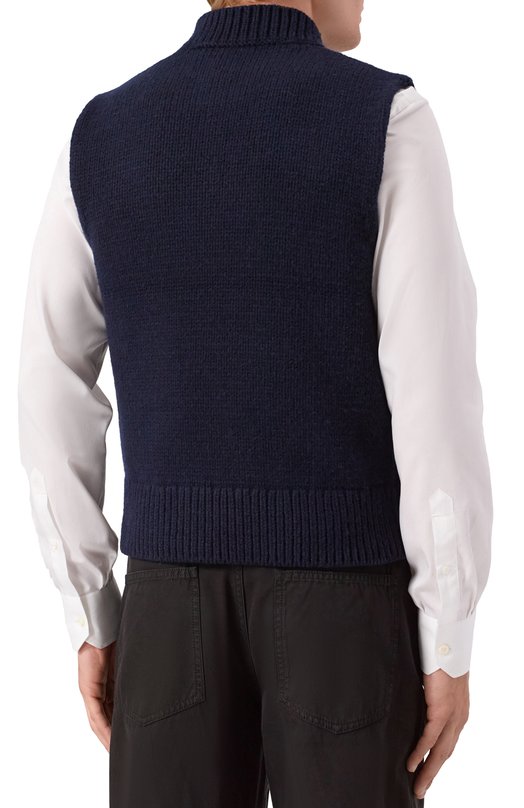 Жилет из шерсти и кашемира Dries Van Noten 021245-2710-509 Синий  021245-2710-509 Фото 4