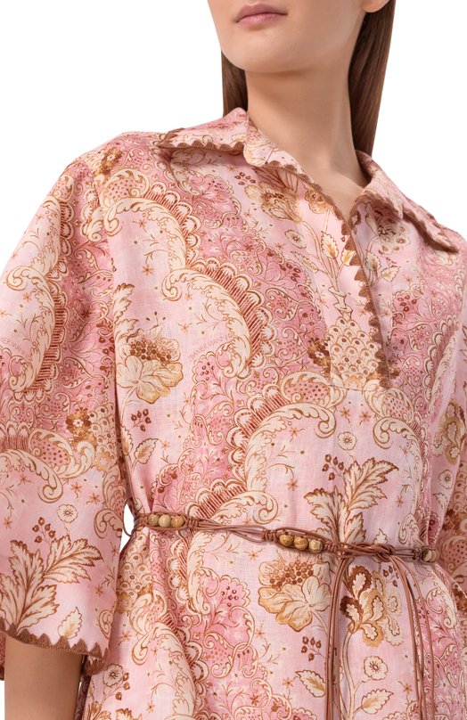 Льняное платье Zimmermann 5810DRS263 Розовый  5810DRS263 Фото 5