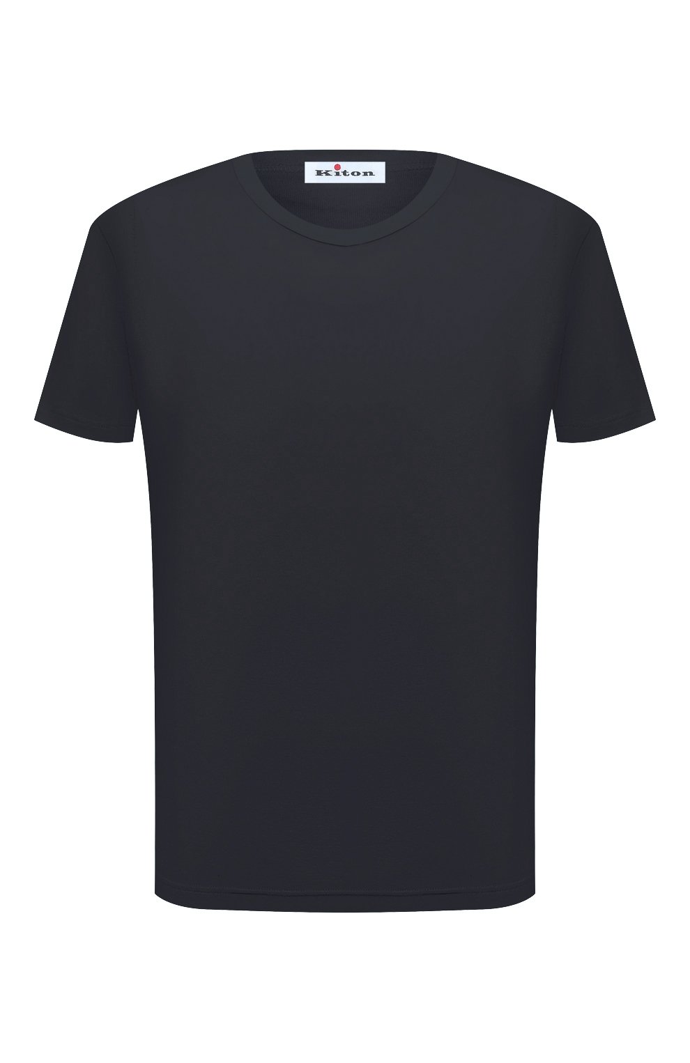 Хлопковая футболка KITON темно-синего цвета по цене 29950 руб., арт. UNWM008K0747D, фото 1 Хлопковая футболка KITON, арт. UNWM008K0747D, фото 1