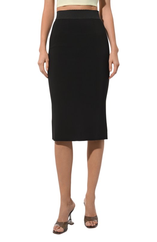 Юбка из вискозы Dolce & Gabbana F4A1FT/GDB0M Чёрный  F4A1FT/GDB0M Фото 3