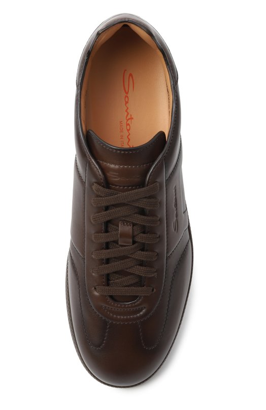 Кожаные кеды DBS-Olympic Santoni MBPG22072DKTK0IL Коричневый  MBPG22072DKTK0IL Фото 6