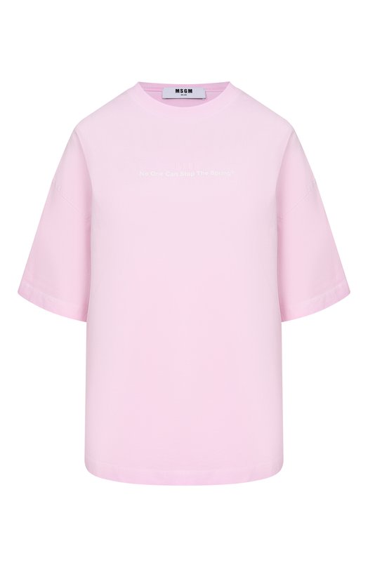 Хлопковая футболка MSGM 4041MDM141SE/267286 Розовый 4041MDM141SE/267286