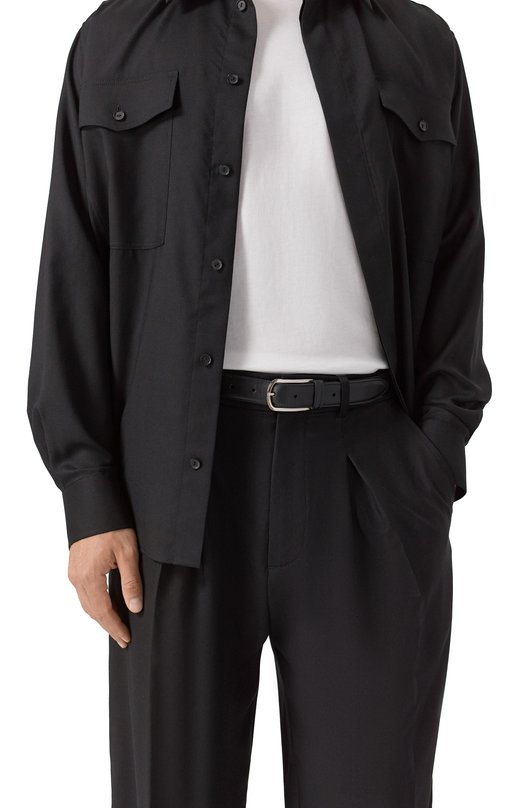 Кожаный ремень Brunello Cucinelli MAUNX320 Чёрный  MAUNX320 Фото 2