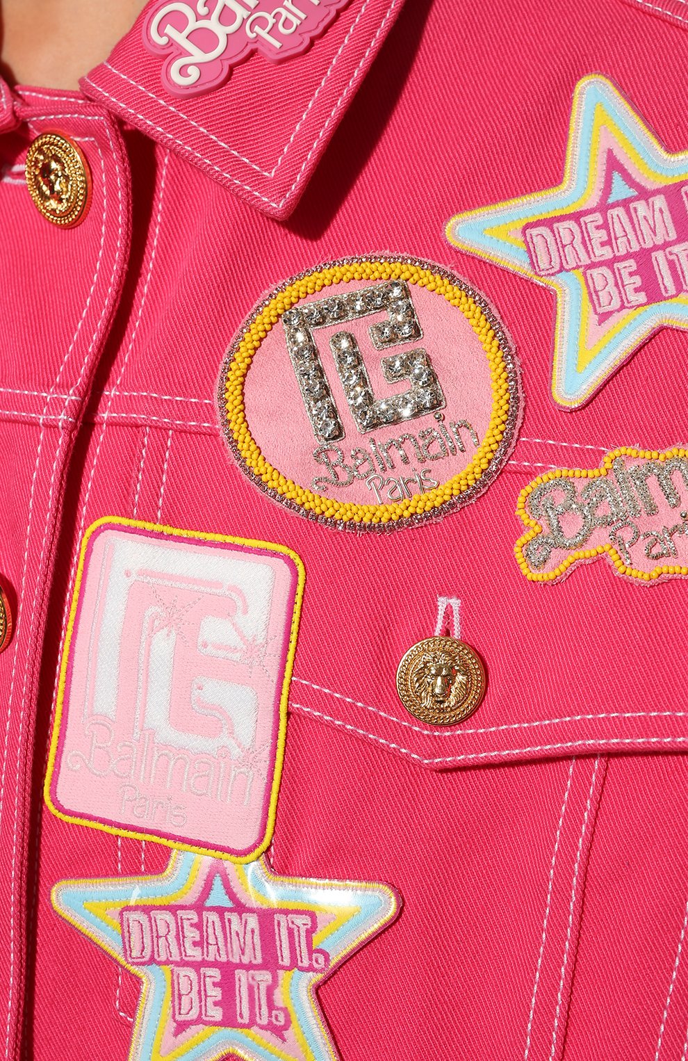 Джинсовая куртка balmain x barbie BALMAIN, арт. XF2TC035/44DB, фото 5