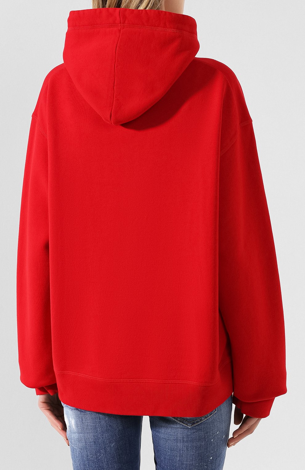 Хлопковое худи DSQUARED2 красного цвета по цене 36600 руб., арт. S75GU0293/S25042, фото 4 Хлопковое худи DSQUARED2, арт. S75GU0293/S25042, фото 4