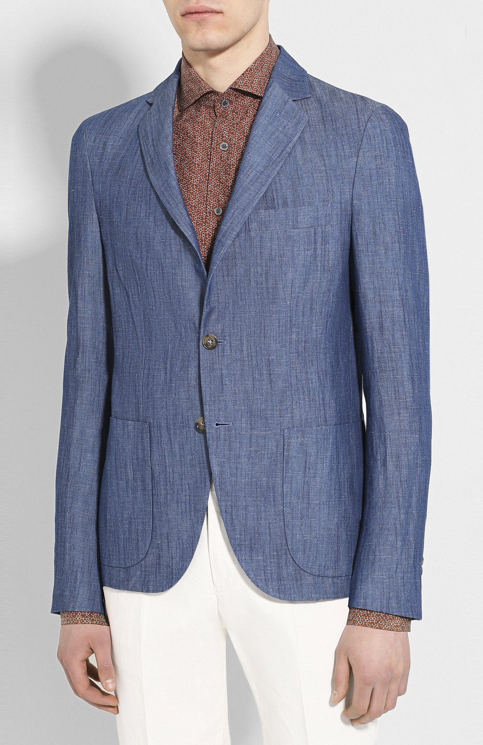 Пиджак из смеси хлопка и льна LORO PIANA синего цвета по цене 179500 руб., арт. FAL0961, фото 3 Пиджак из смеси хлопка и льна LORO PIANA, арт. FAL0961, фото 3