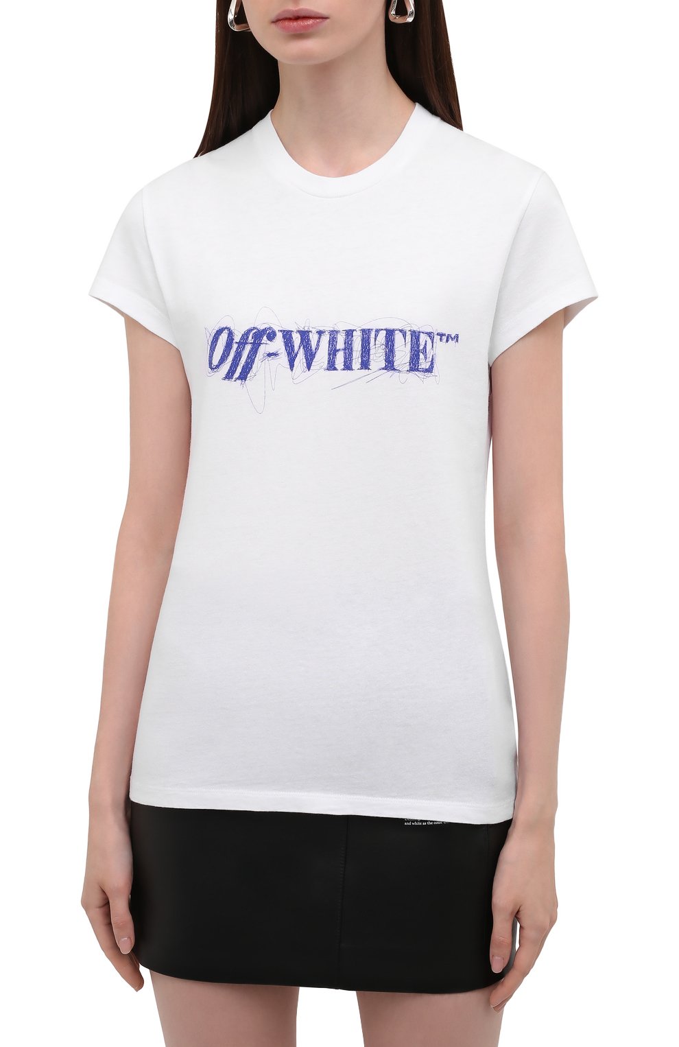 Хлопковая футболка OFF-WHITE белого цвета по цене 29100 руб., арт. 0WAA040F21JER002, фото 3 Хлопковая футболка OFF-WHITE, арт. 0WAA040F21JER002, фото 3