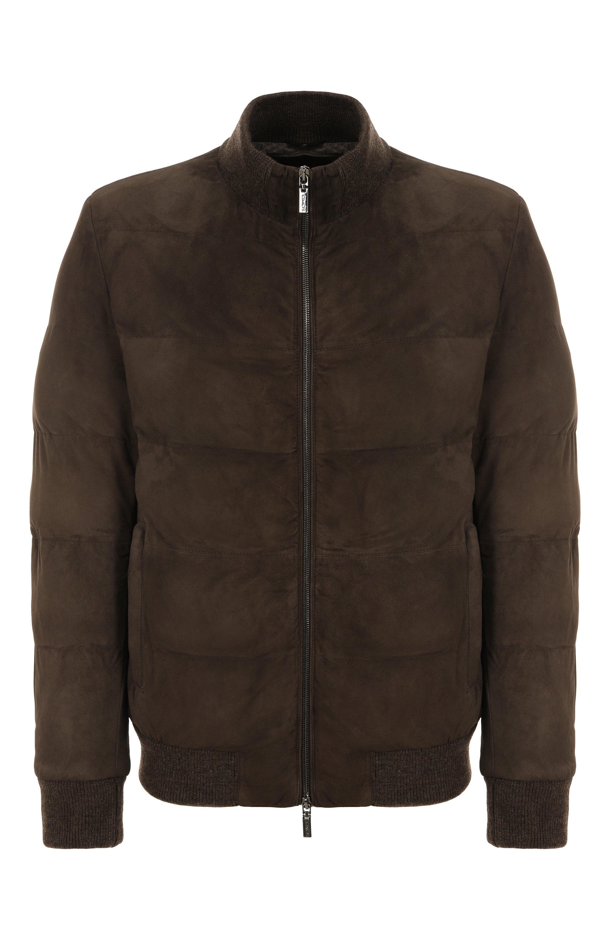 Замшевый бомбер GIMO'S темно-коричневого цвета по цене 159500 руб., арт. 5W20.1.070.80, фото 1 Замшевый бомбер GIMO'S, арт. 5W20.1.070.80, фото 1