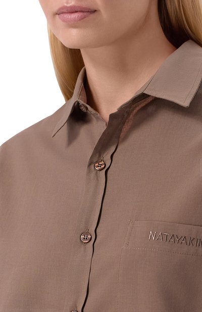 Хлопковые шорты NATAYAKIM коричневого цвета по цене 62370 руб., арт. NY-400BW, фото 5 Хлопковые шорты NATAYAKIM, арт. NY-400BW, фото 5
