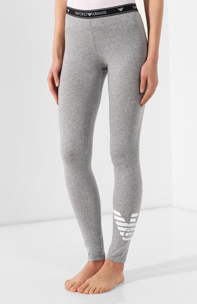 Хлопковые легинсы EMPORIO ARMANI серого цвета по цене 8995 руб., арт. 164162/9P317, фото 3 Хлопковые легинсы EMPORIO ARMANI, арт. 164162/9P317, фото 3