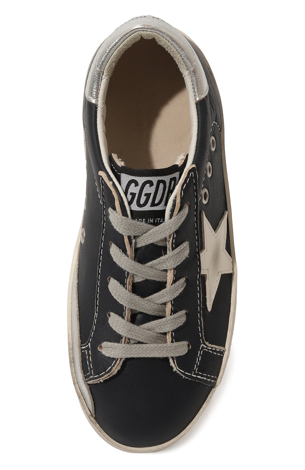 Кожаные кеды GOLDEN GOOSE DELUXE BRAND темно-синего цвета по цене 25450 руб., арт. GYF00101.F005478, фото 4 Кожаные кеды GOLDEN GOOSE DELUXE BRAND, арт. GYF00101.F005478, фото 4