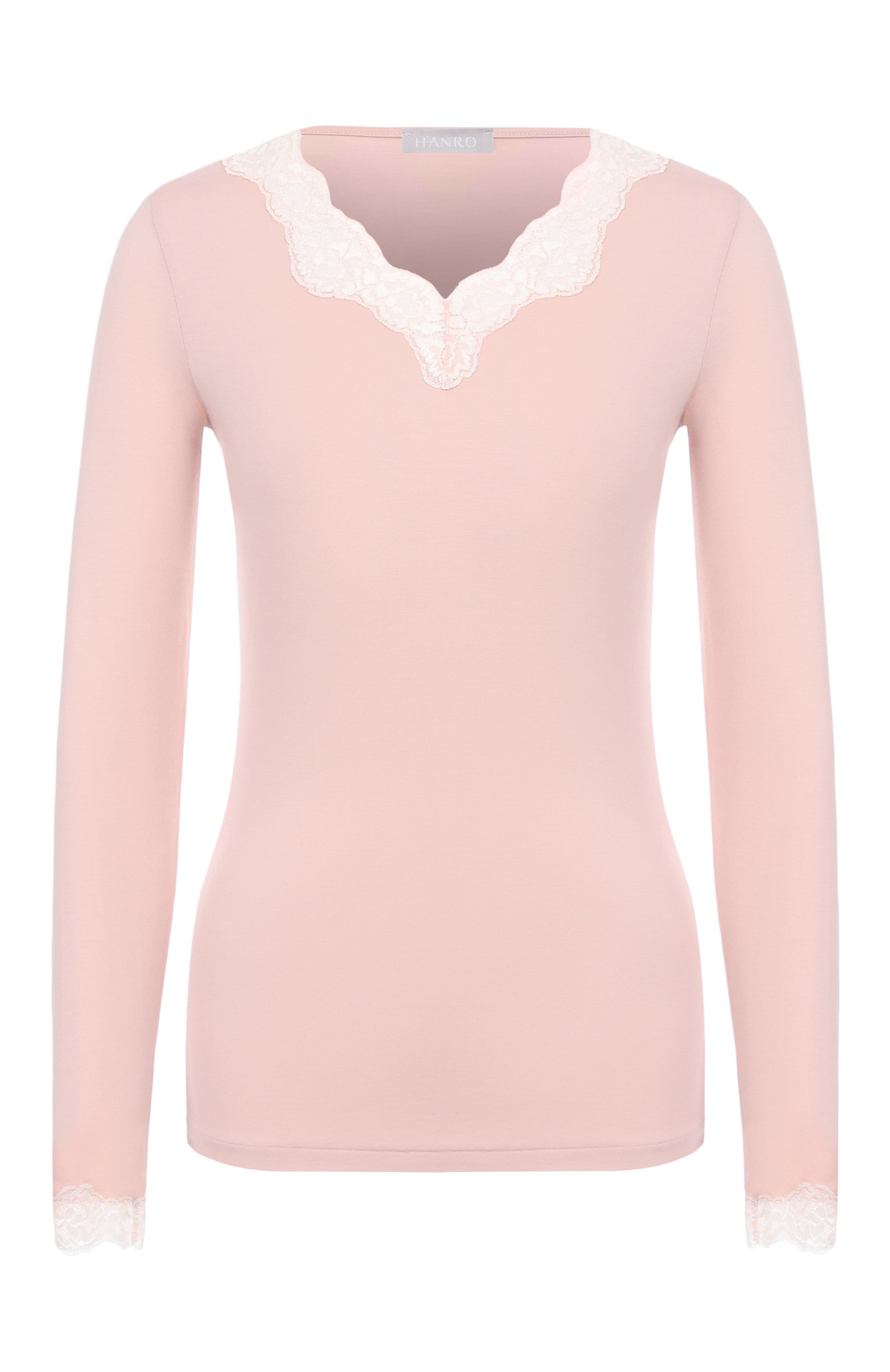 Лонгслив HANRO розового цвета по цене 13750 руб., арт. 071841, фото 1 Лонгслив HANRO, арт. 071841, фото 1