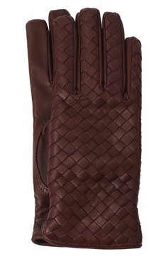 Женские кожаные перчатки BOTTEGA VENETA бордового цвета, арт. 804439 V0171 | Фото 1 (Нос: Не проставлено; Материал: Натуральная кожа)