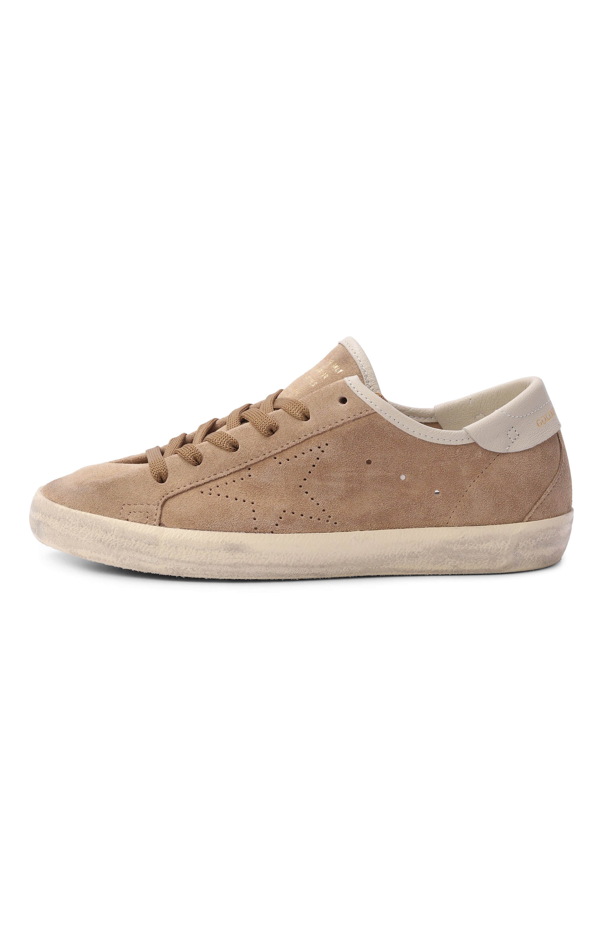 Замшевые кеды super-star GOLDEN GOOSE DELUXE BRAND бежевого цвета по цене 69950 руб., арт. GWF01077.F008593, фото 4 Замшевые кеды super-star GOLDEN GOOSE DELUXE BRAND, арт. GWF01077.F008593, фото 4