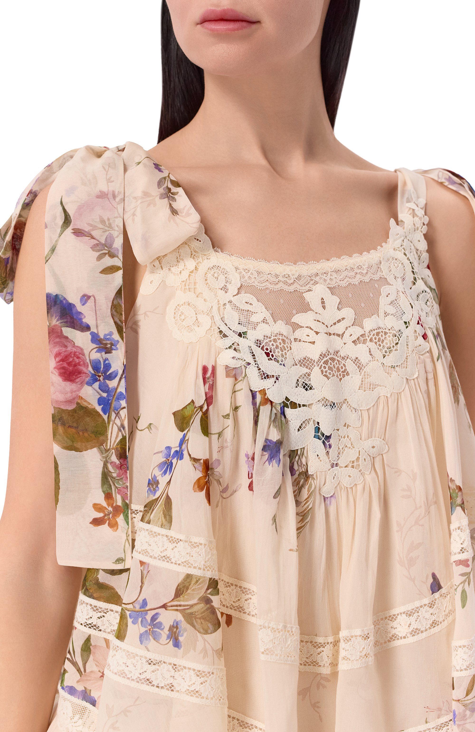 Топ из хлопка и шелка ZIMMERMANN бежевого цвета по цене 128500 руб., арт. 5582TRS264, фото 5 Топ из хлопка и шелка ZIMMERMANN, арт. 5582TRS264, фото 5