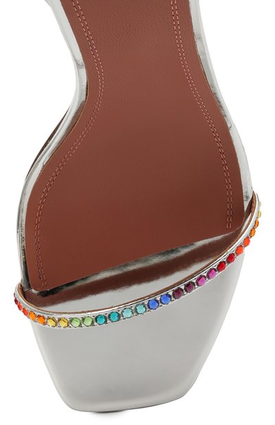Кожаные босоножки awge x amina muaddi AMINA MUADDI, арт. LSD GLADI/SPECCHI0 AM/ARGENT0/RAINB0W, фото 5