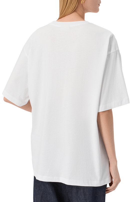 Хлопковая футболка Dries Van Noten 011119-2603-001 Белый  011119-2603-001 Фото 4