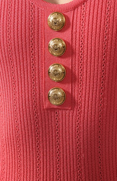 Боди из вискозы BALMAIN кораллового цвета по цене 88650 руб., арт. RF10983/K288, фото 5 Боди из вискозы BALMAIN, арт. RF10983/K288, фото 5