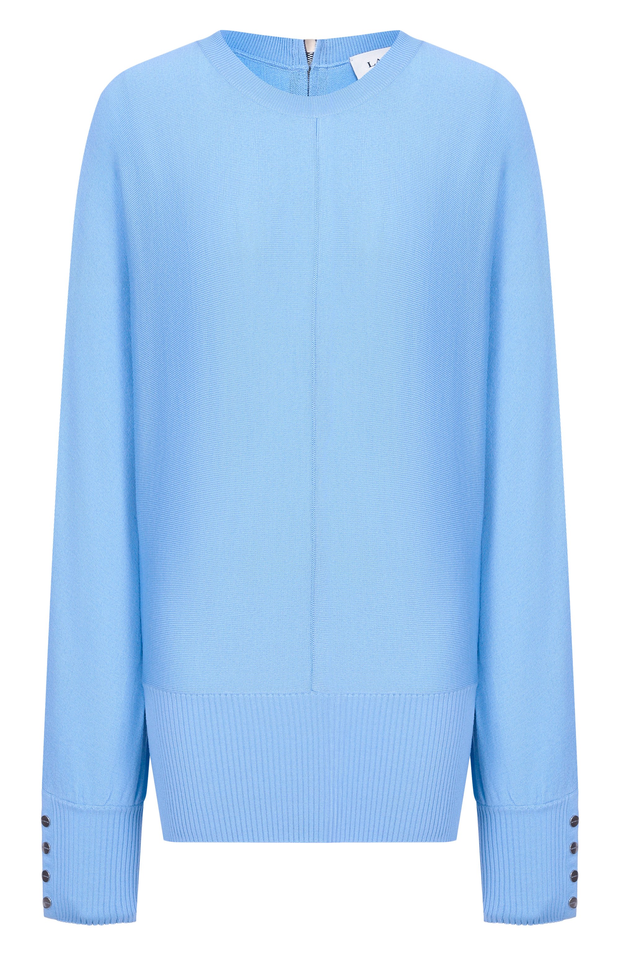Шерстяной пуловер LANVIN голубого цвета по цене 225000 руб., арт. RW-P00054-K107-E26, фото 1 Шерстяной пуловер LANVIN, арт. RW-P00054-K107-E26, фото 1