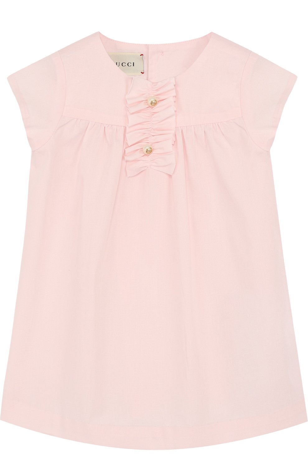 Хлопковое мини-платье свободного кроя с оборкой GUCCI, арт. 503767/XB365, фото 1