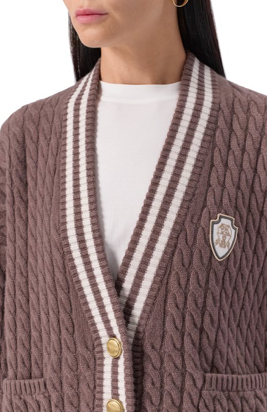Кашемировый кардиган Brunello Cucinelli M12731516 Коричневый  M12731516 Фото 5