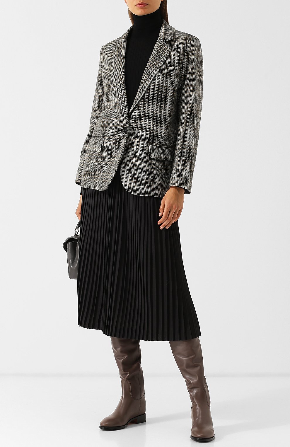 Кожаные ботфорты на низком каблуке SANTONI, арт. WSEH57519BJ2GLNTM21, фото 2