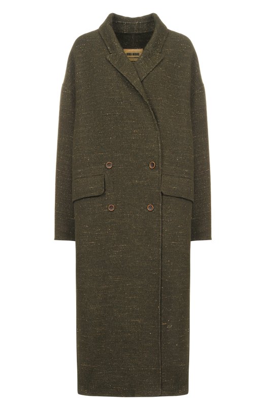 Пальто из кашемира и вискозы Uma Wang UW8056 Хаки UW8056