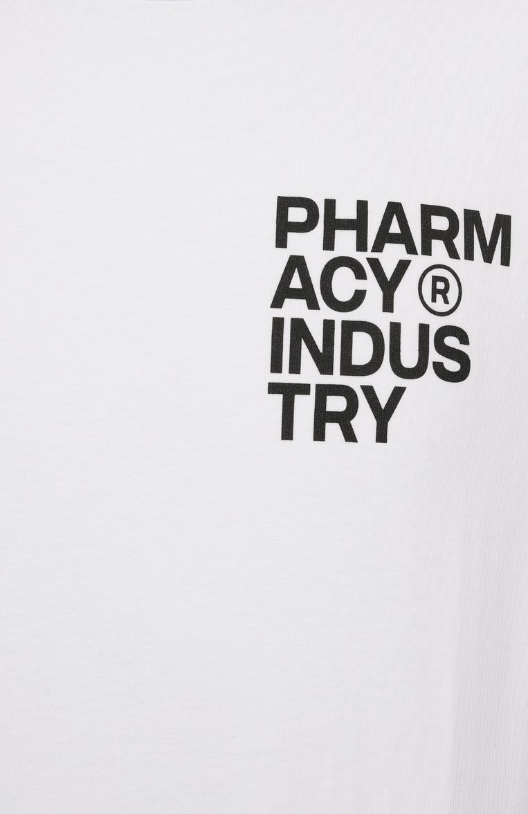 Мужская хлопковая футболка PHARMACY INDUSTRY белого цвета, арт. PHABM00172 | Фото 6 (Длина (для топов): Стандартные; Материал внешний: Хлопок; Рукава: Короткие; Стили: Кэжуэл; Принт: С принтом; Мужское Кросс-КТ: Футболка-одежда; Крос�с-КТ: Джерси; Детали: Без декора; Автоматизация состава: Проставлено; Автоматизация ТО: Проставлено)