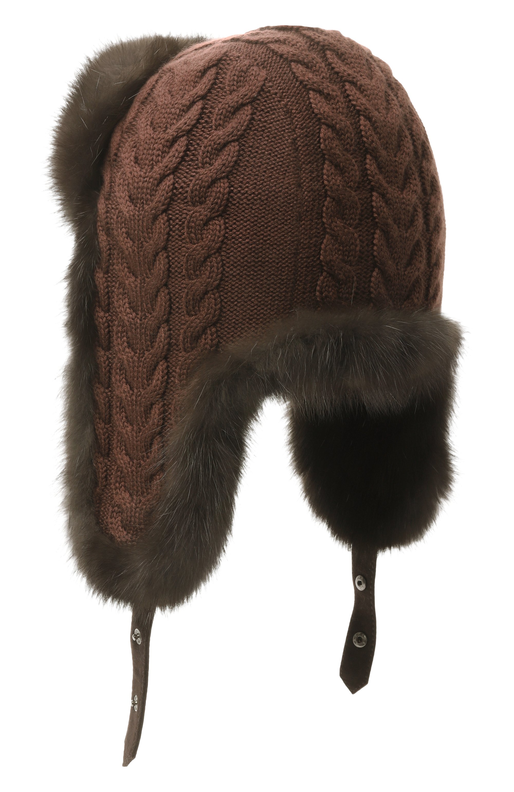 Кашемировая шапка-ушанка с мехом соболя BLACK SABLE, арт. BS-FHK-G, фото 2