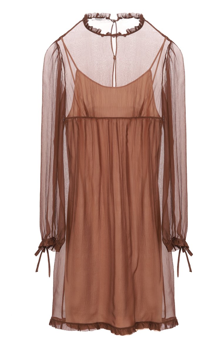 Шелковое платье MIU MIU, арт. MF3478-BRW-F0017, фото 1