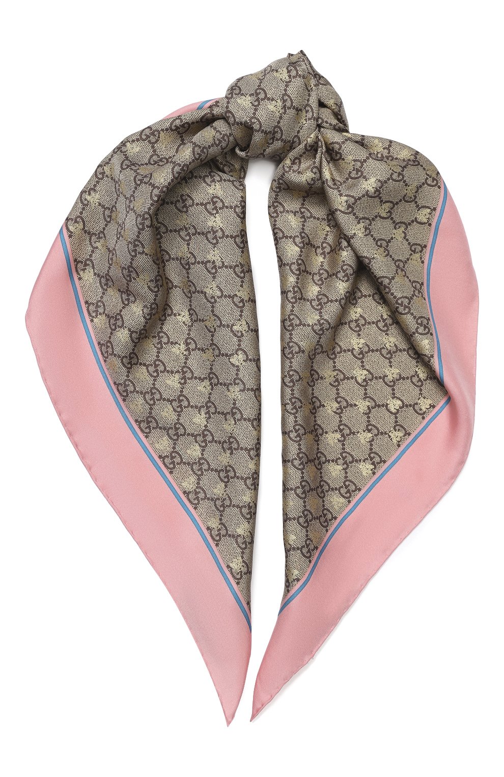 Шелковый платок GUCCI розового цвета по цене 59040 руб., арт. 499130/3G001, фото 1 Шелковый платок GUCCI, арт. 499130/3G001, фото 1