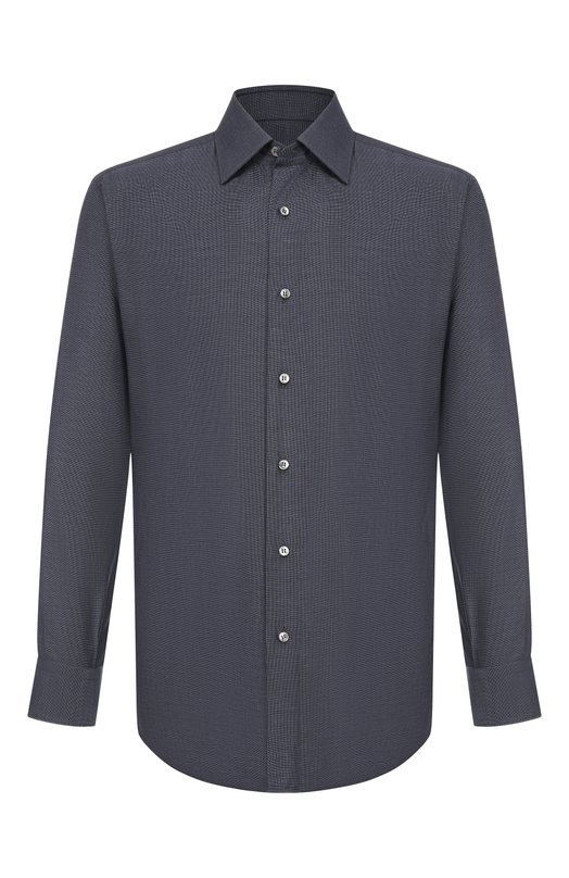 Хлопковая рубашка Brioni RCB40L/0D04P Серый RCB40L/0D04P