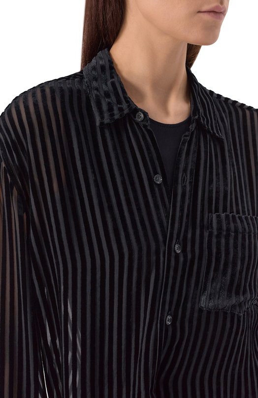 Бархатная рубашка Ann Demeulemeester B0013788/FA714 Чёрный  B0013788/FA714 Фото 5