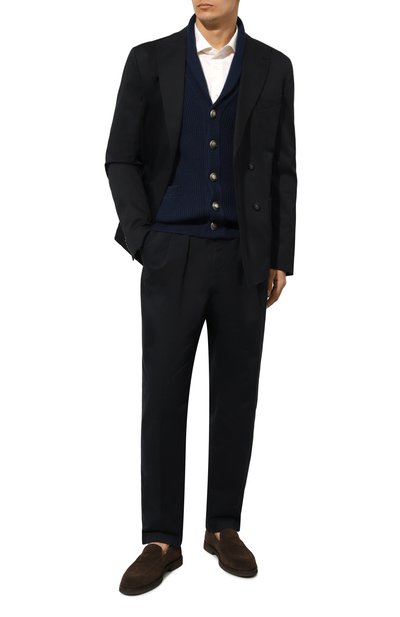 Хлопковый кардиган BRUNELLO CUCINELLI темно-синего цвета по цене 164000 руб., арт. M2W706006, фото 2 Хлопковый кардиган BRUNELLO CUCINELLI, арт. M2W706006, фото 2