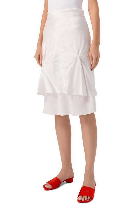 Атласное платье MM6 S52DD0082/M35737 Белый  S52DD0082/M35737 Фото 4