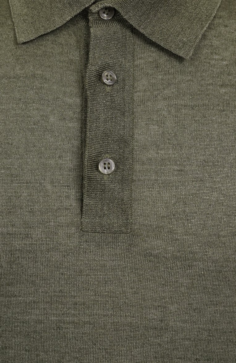 Мужская льняное поло PAUL&SHARK хаки цвета, арт. 25411243/4XL | Фото 6 (Автоматизация состава: Проставлено; Рукава: Короткие; Материал внешний: Лен; Автоматизация ТО: Проставлено; Длина (для топов): Удлиненные; Кросс-КТ: Трикотаж; Засте�жка: Пуговицы; Принт: Без принта; Стили: Милитари; Детали: Без декора)