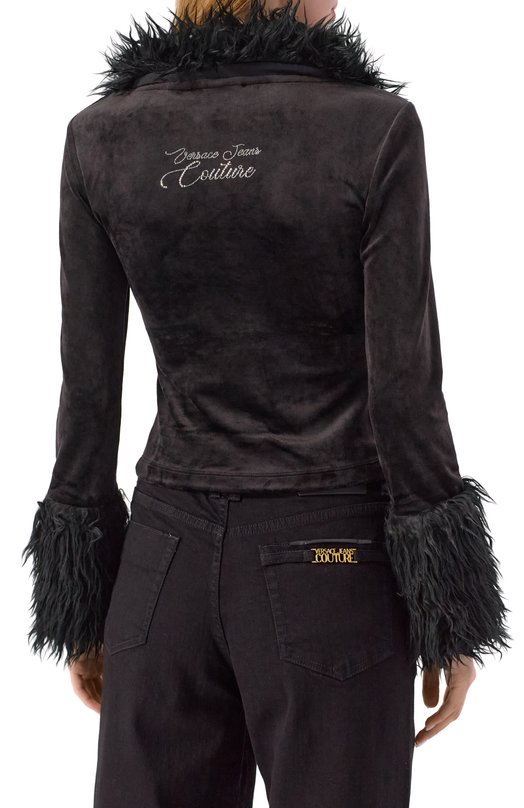 Бархатный топ Versace Jeans Couture 79HAH606/J0241 Чёрный  79HAH606/J0241 Фото 4
