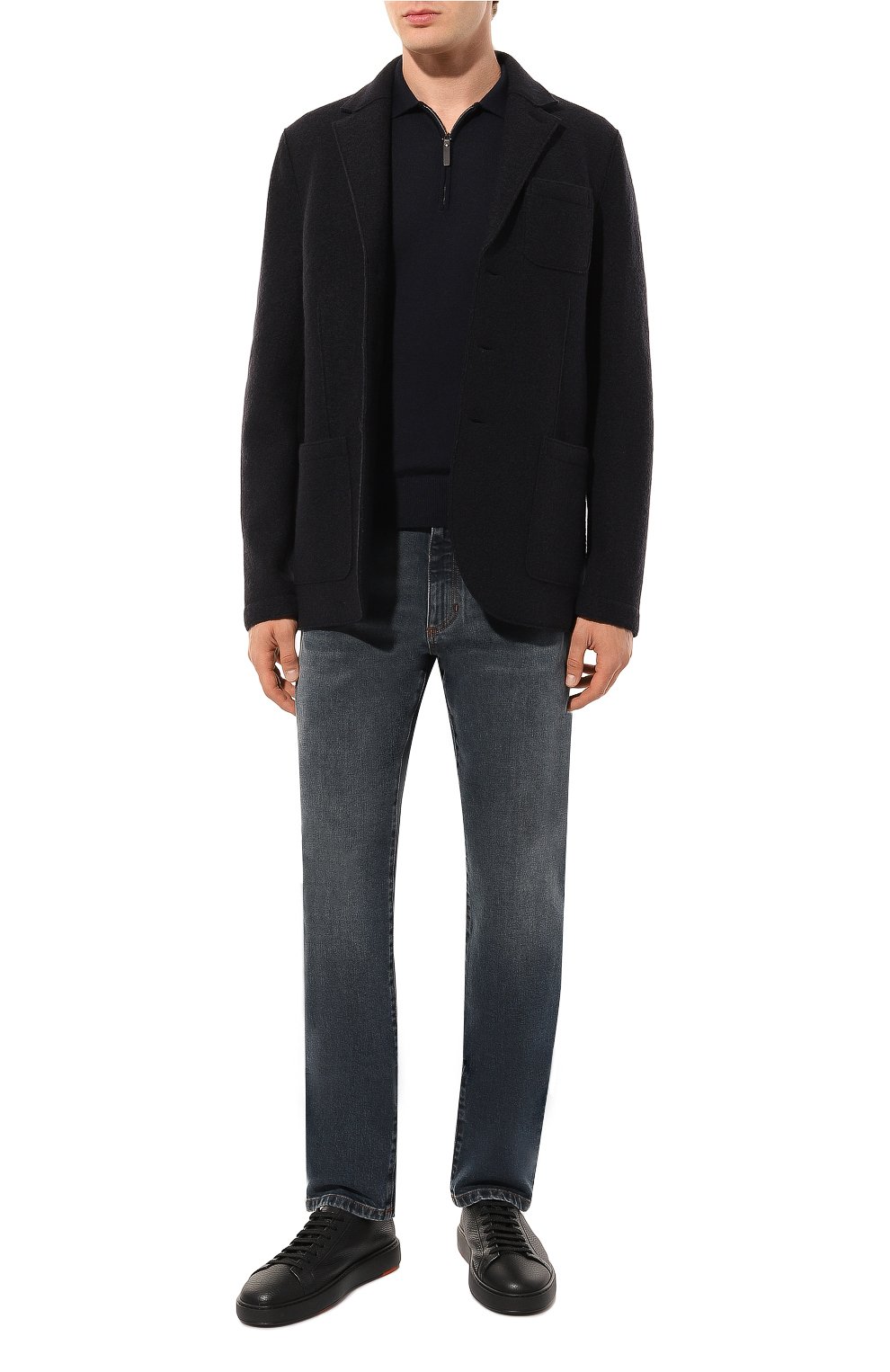 Кожаные кеды cleanic SANTONI, арт. MBCG21571NEANMMD, фото 2