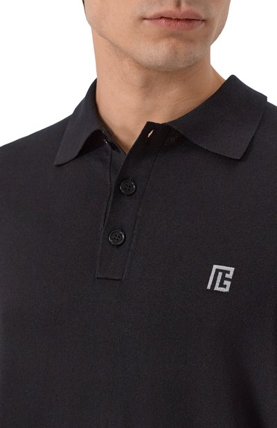 Поло из шелка и хлопка BALMAIN, ар т. GH1GB044/KJ53, фото 5