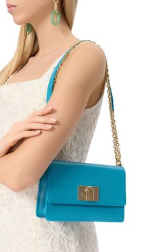 Женская сумка furla 1927 mini FURLA бирюзового цвета, арт. BAFKACO/ARE000 | Фото 2 (Материал: Натуральная кожа; Ремень/цепочка: На ремешке; Размер: mini)