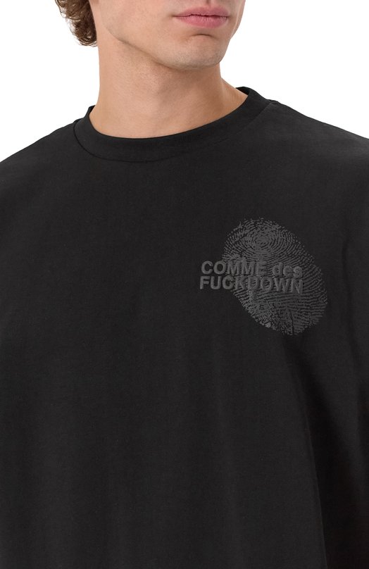 Хлопковая футболка Comme des Fuckdown CFABM01797 Чёрный  CFABM01797 Фото 5
