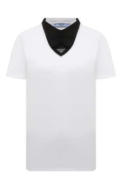 Женская хлопковая футболка PRADA, арт. 135700-1XBH-F0964-212