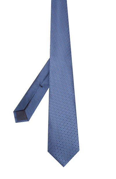 Шелковый галстук с узором ZEGNA темно-синего цвета по цене 30750 руб., арт. Z4F00/1US, фото 2 Шелковый галстук с узором ZEGNA, арт. Z4F00/1US, фото 2